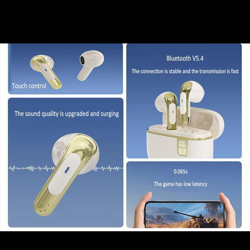 Bluetooth Earphone Wireless Headphone HiFi Stereo Sport Gaming Headsets ENC HD-Calling Noise Reduction Earbuds For Xiaomi iPhone